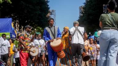 Festival Street Scene with Drummers